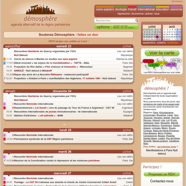 Démosphère Paris/IdF : agenda alternatif de la région parisienne