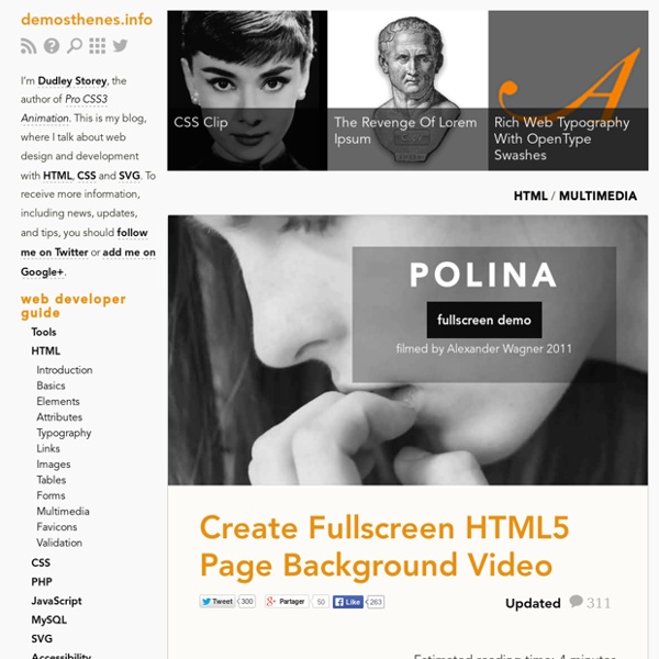 Create Fullscreen HTML5 Page Background Video