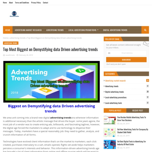 Top Most Biggest on Demystifying data Driven advertising trends