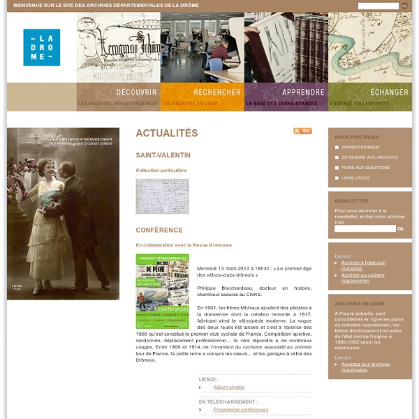 Site web des Archives départementales de la Drôme - Actualités