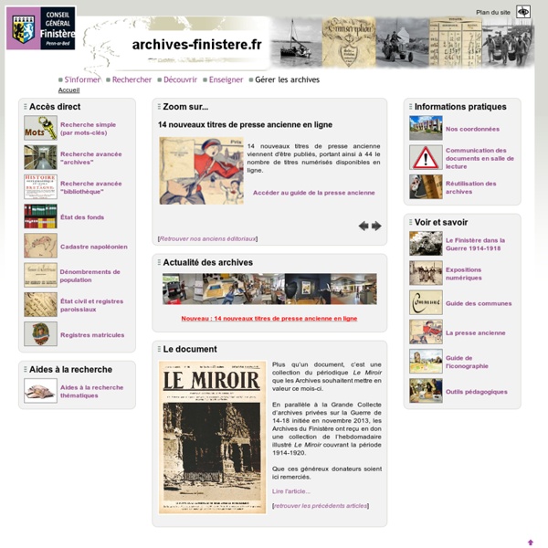 Archives départementales du Finistère - Site officiel