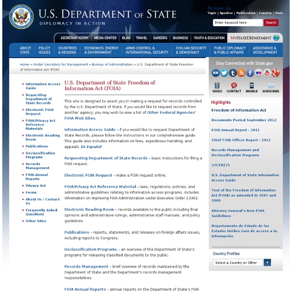 U.S. Department of State Freedom of Information Act (FOIA)
