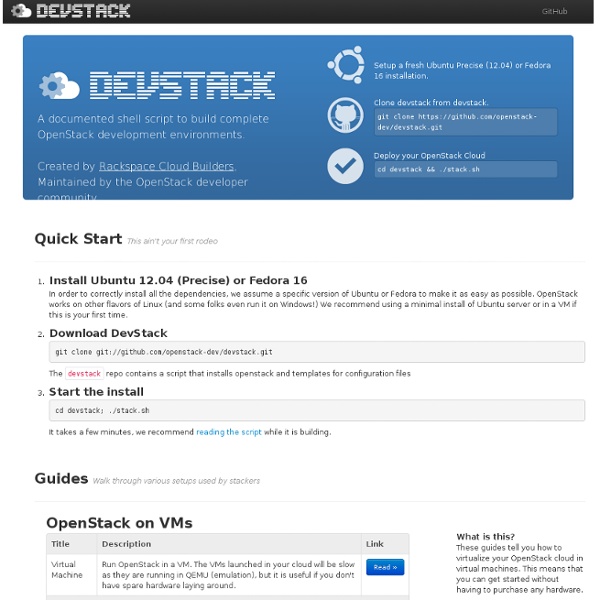 DevStack - Deploying OpenStack for Developers