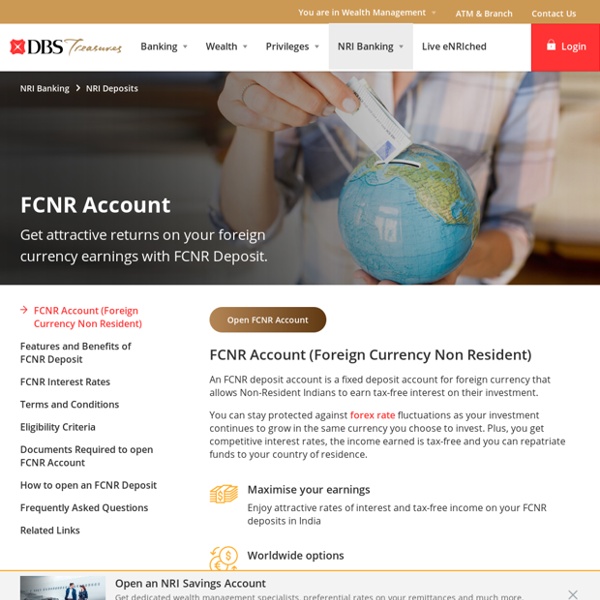 FCNR Deposit: Open FCNR Fixed Deposit Account by DBS India