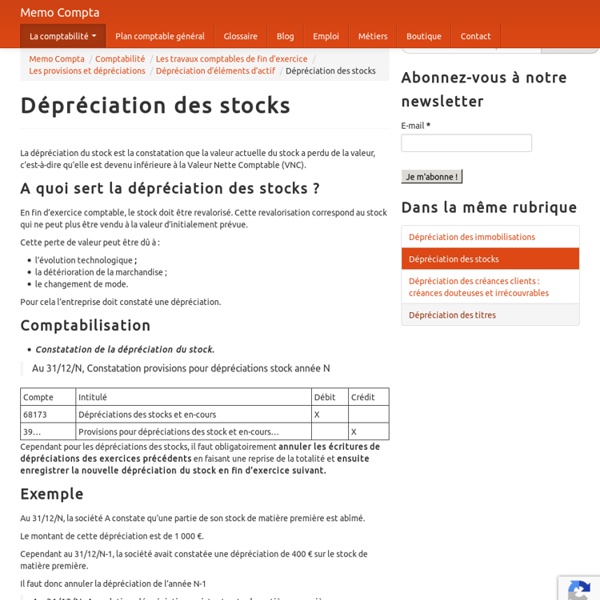 Dépréciation des stocks