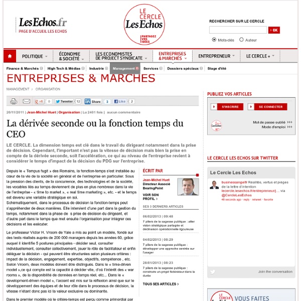 La dérivée seconde ou la fonction temps du CEO