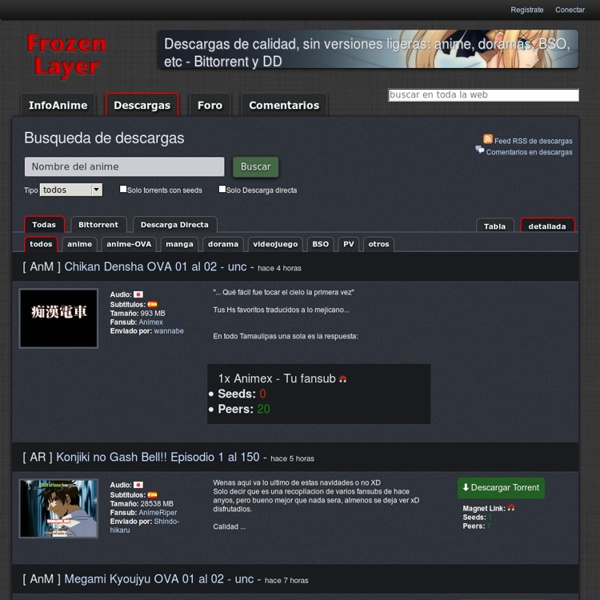 Frozen-Layer - Descargas de anime, manga, doramas, BSO, etc - Bittorrent y DD