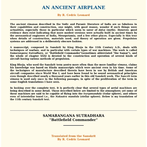 Description of an ancient aeroplane in Sanskrit