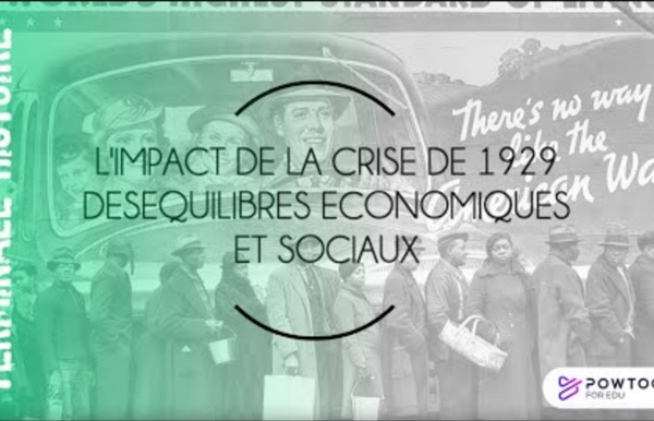 TERMINALE L'impact de la crise de 1929, déséquilibres économiques et sociaux.