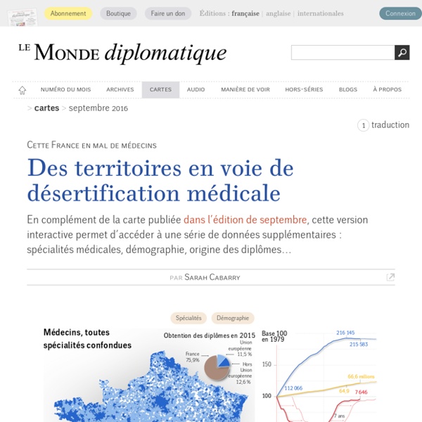 Des territoires en voie de désertification médicale, par Sarah Cabarry (Le Monde diplomatique, septembre 2016)