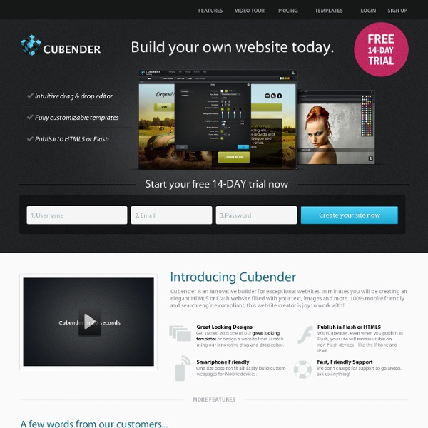 Design a Website with Cubender - Innovative Website Creator - Mobile Site Builder