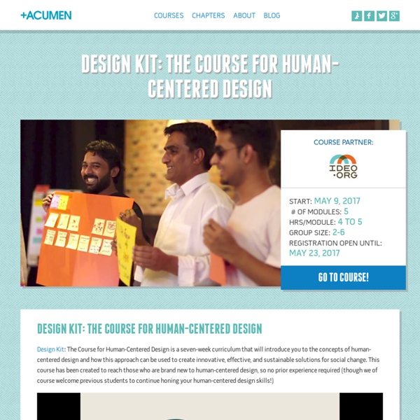 Human-Centered Design for Social Innovation » +acumen