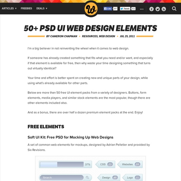 50+ PSD UI Web design elements
