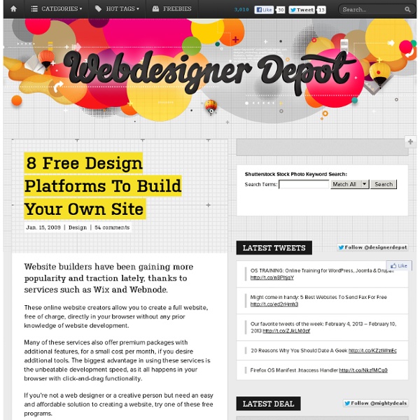 8 Free Design Platforms To Build Your Own Site