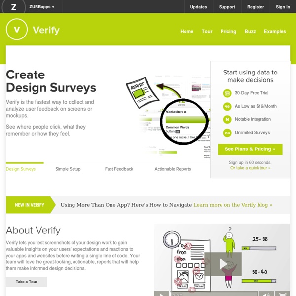 User feedback and concept testing with Verify