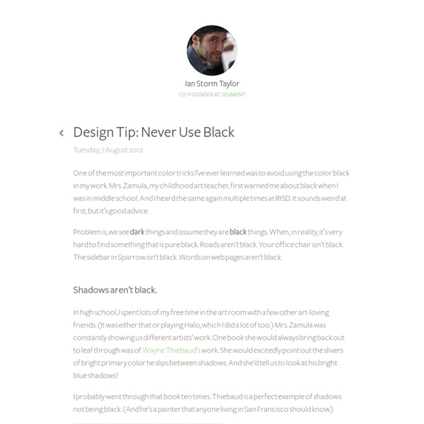 Design Tip: Never Use Black by Ian Storm Taylor