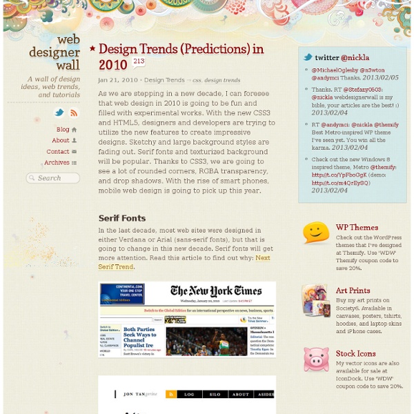 Design Trends (Predictions) in 2010