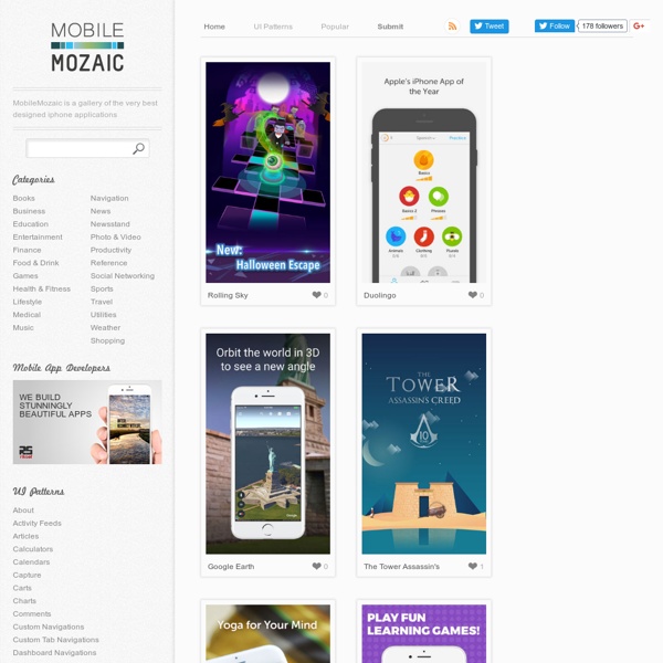 MobileMozaic, a gallery of the very best designed iphone applications