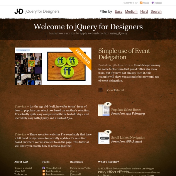jQuery for Designers - Tutorials and screencasts