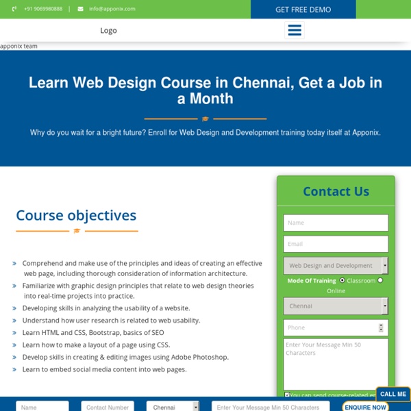 Web Designing Training in Chennai - 100% Job Guaranteed, Request Demo