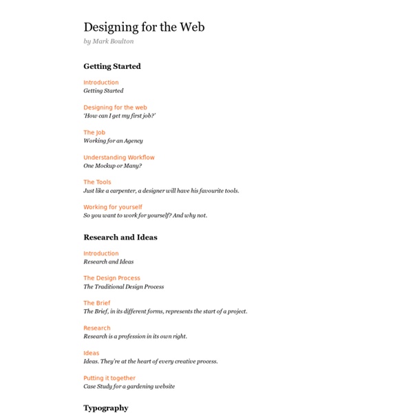 Designing for the Web: A book by Mark Boulton