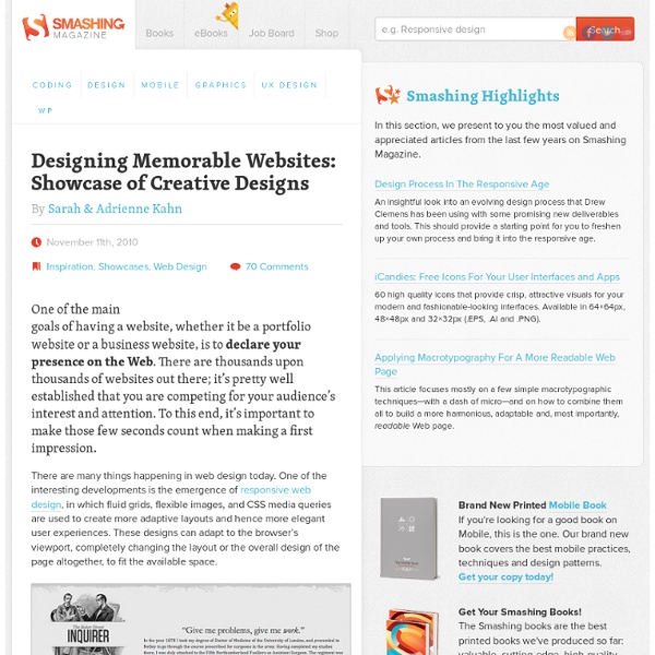 Designing Memorable Websites: Showcase of Creative Designs