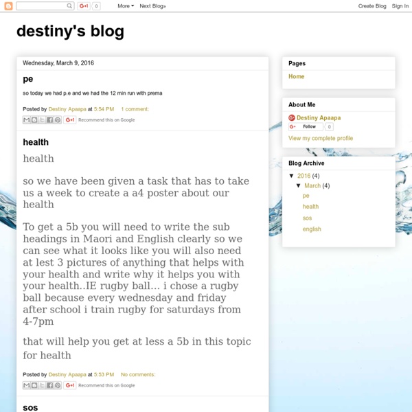 Destiny's blog