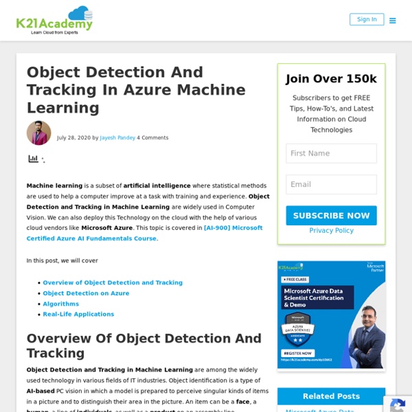Object Detection & Tracking In Azure Machine Learning
