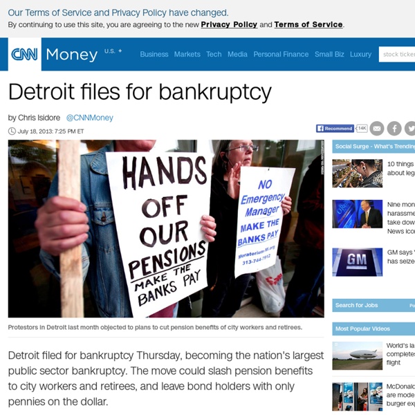 Detroit files for bankruptcy - Jul. 18, 2013