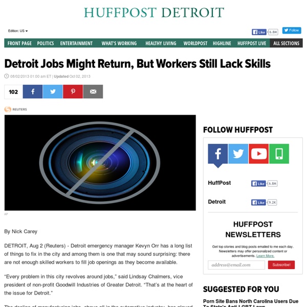 Detroit Jobs Might Return, But Workers Still Lack Skills