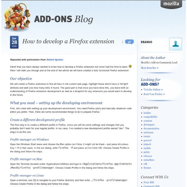 How to develop a Firefox extension « Mozilla Add-ons Blog