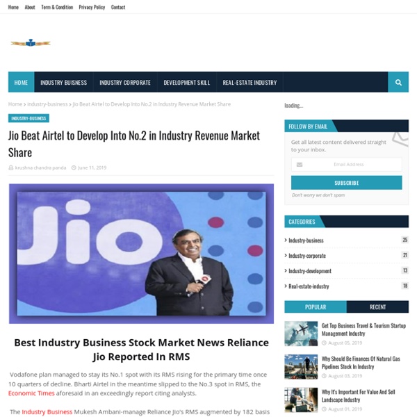 Jio Beat Airtel to Develop Into No.2 in Industry Revenue Market Share