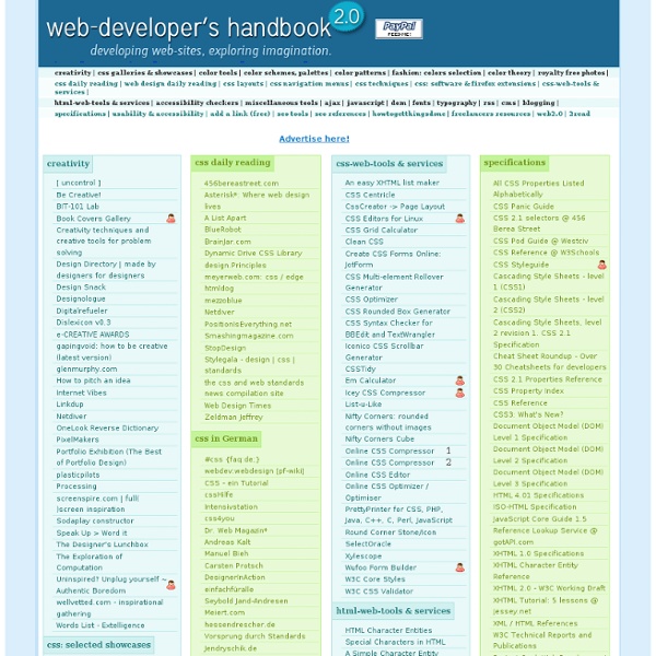 CSS, Web Development, Color Tools, SEO, Usability etc.