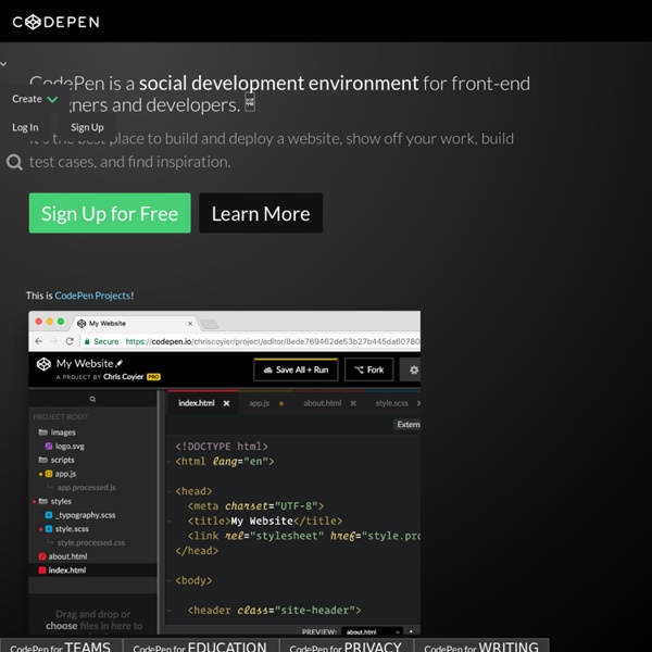 CodePen - Front End Developer Playground & Code Editor in the Browser