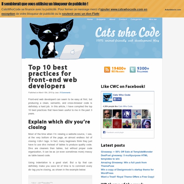 Top 10 best practices for front-end web developers