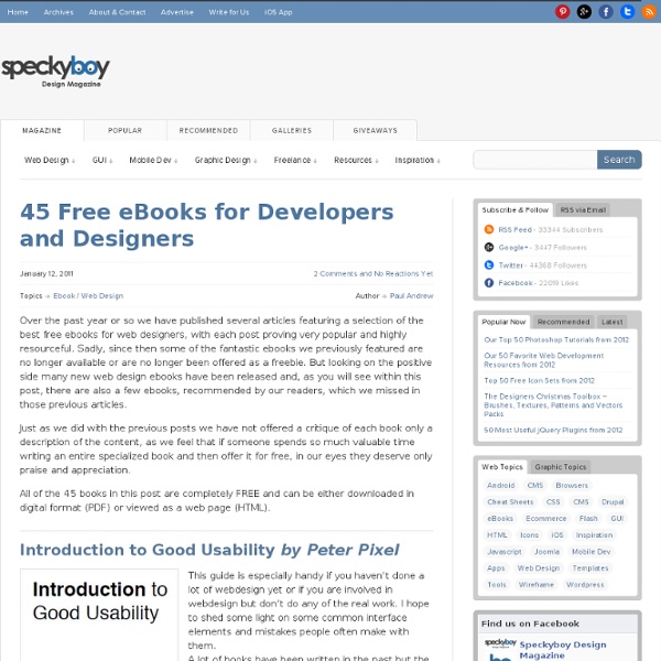 45 Free eBooks for Developers and Designers