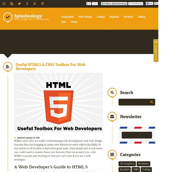 Useful HTML5 & CSS3 Toolbox For Web Developers