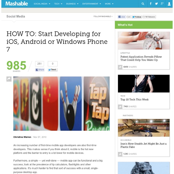 HOW TO: Start Developing for iOS, Android or Windows Phone 7