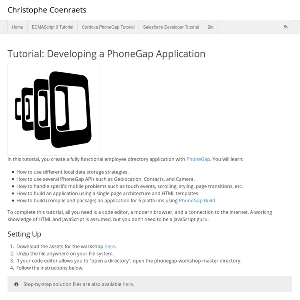 Tutorial: Developing a PhoneGap Application
