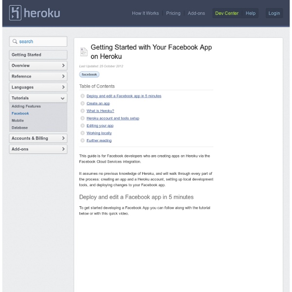 Getting Started with Your Facebook App on Heroku