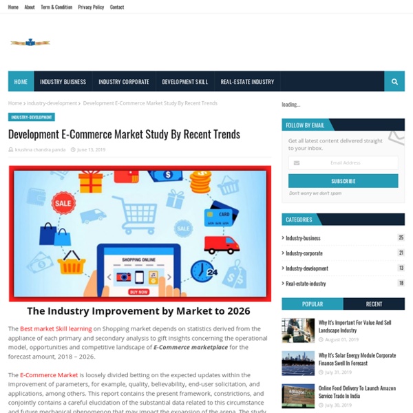 Development E-Commerce Market Study By Recent Trends