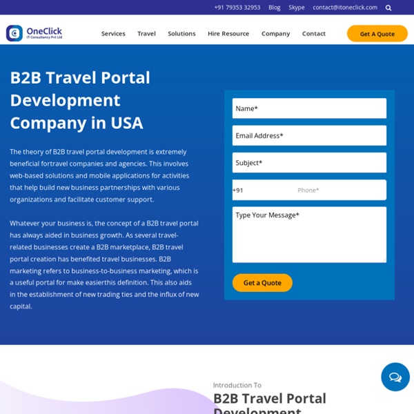 B2B Travel Portal Development Solutions Company
