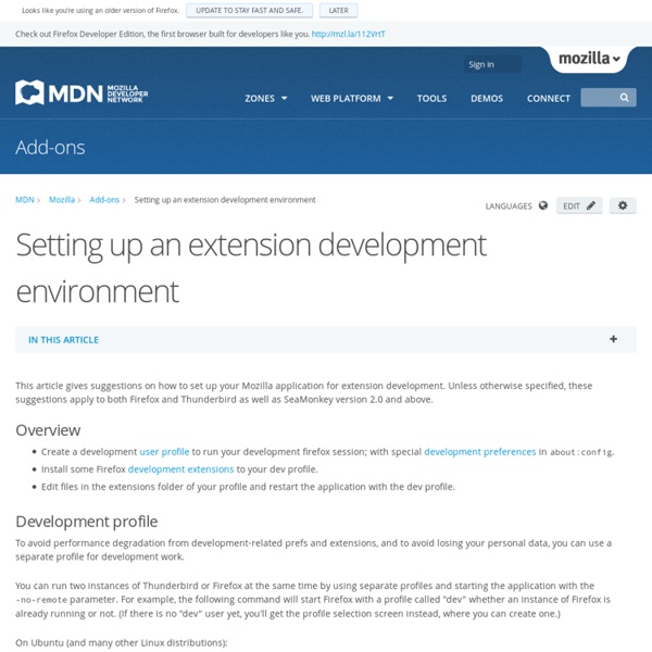 Setting up an extension development environment - MDN Docs