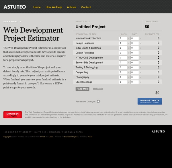 Web Development Project Estimator