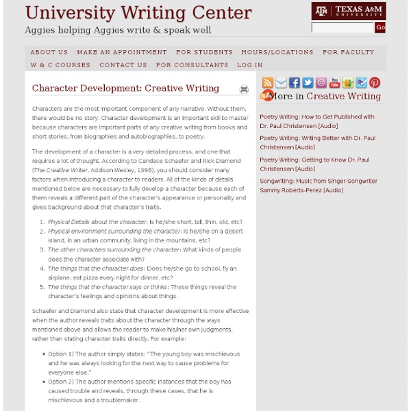 Character Development: Creative Writing
