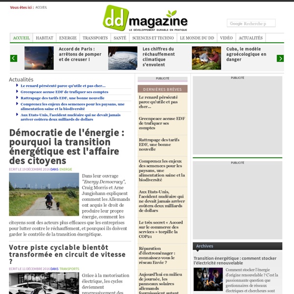 Le développement durable en pratique - DDmagazine.com