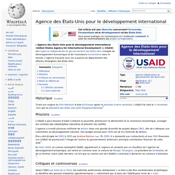 USAID Agence des États-Unis pour le développement international