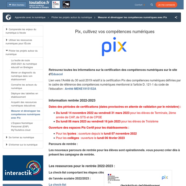 PIX - Mesurer et développer les compétences numériques avec Pix