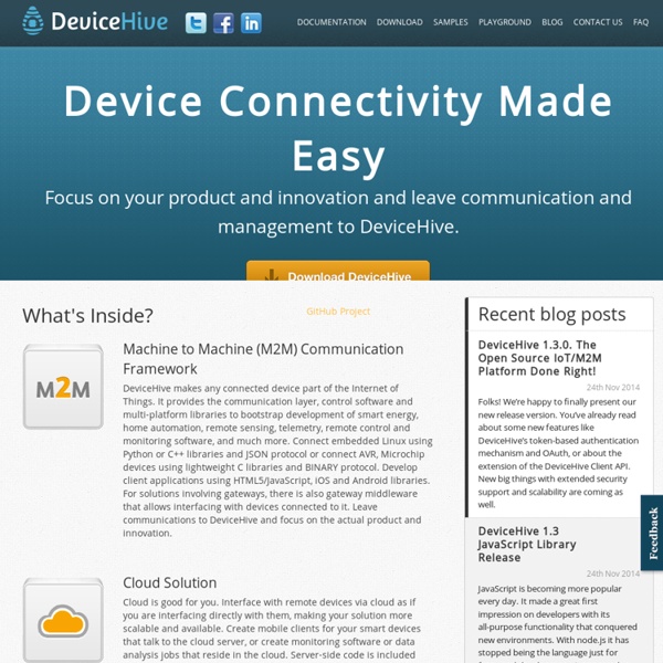 DeviceHive - M2M, Machine-to-Machine Communication Framework