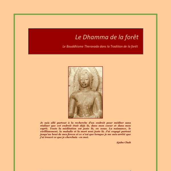 Le Dhamma de la Forêt - bouddhisme theravada -
